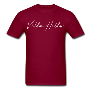 Villa Hills Cursive T-Shirt - burgundy