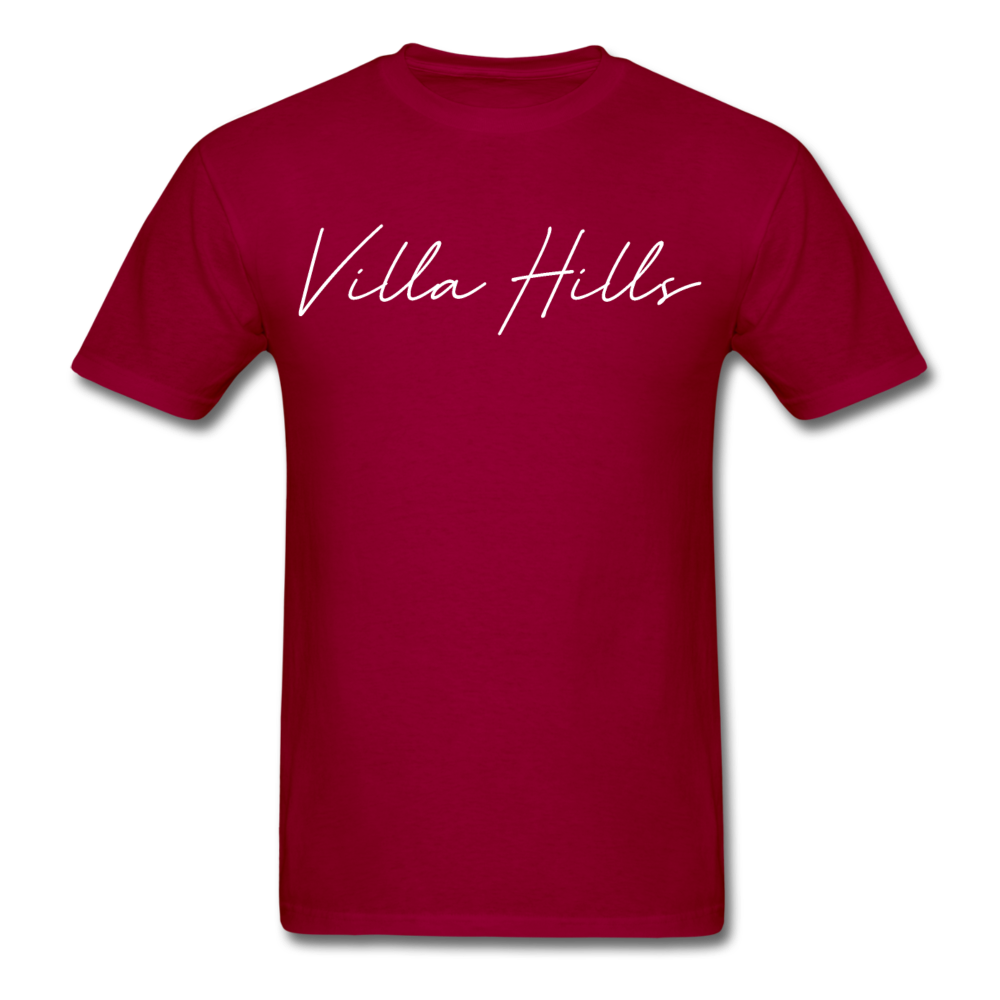 Villa Hills Cursive T-Shirt - dark red