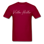 Villa Hills Cursive T-Shirt - dark red