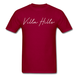 Villa Hills Cursive T-Shirt - dark red