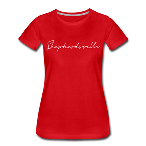 Shepherdsville Cursive Women's T-Shirt - red