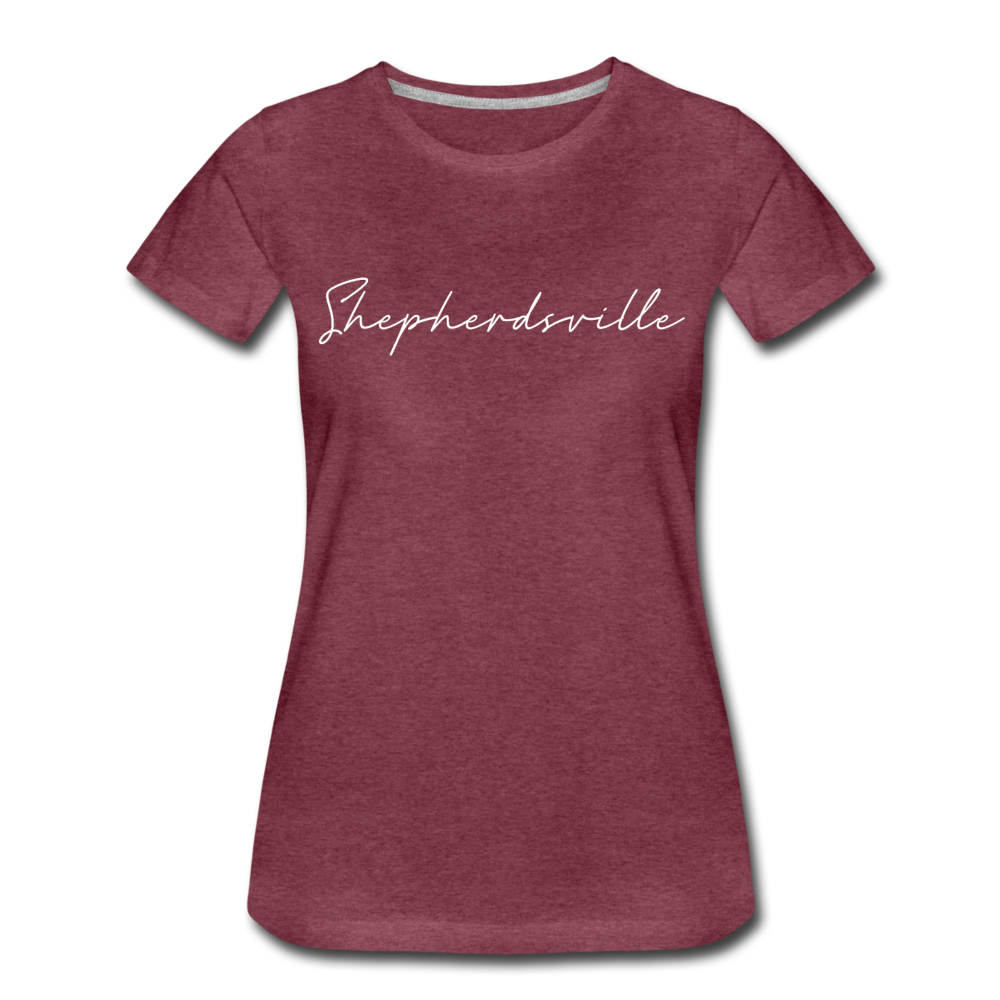 Shepherdsville Cursive Women's T-Shirt - heather burgundy