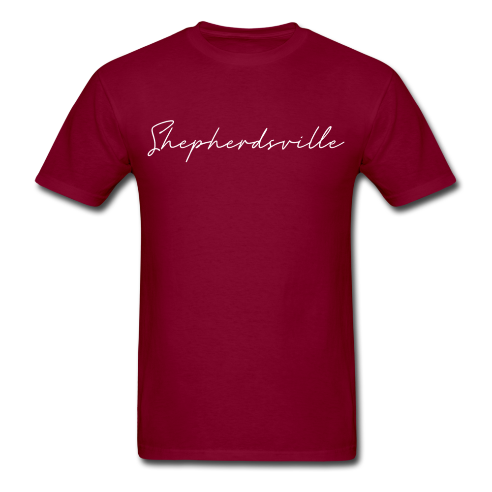 Shepherdsville Cursive T-Shirt - burgundy