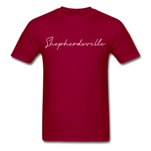 Shepherdsville Cursive T-Shirt - dark red