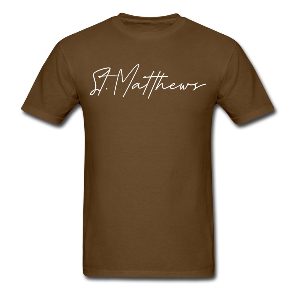 St. Matthews Cursive T-Shirt - brown