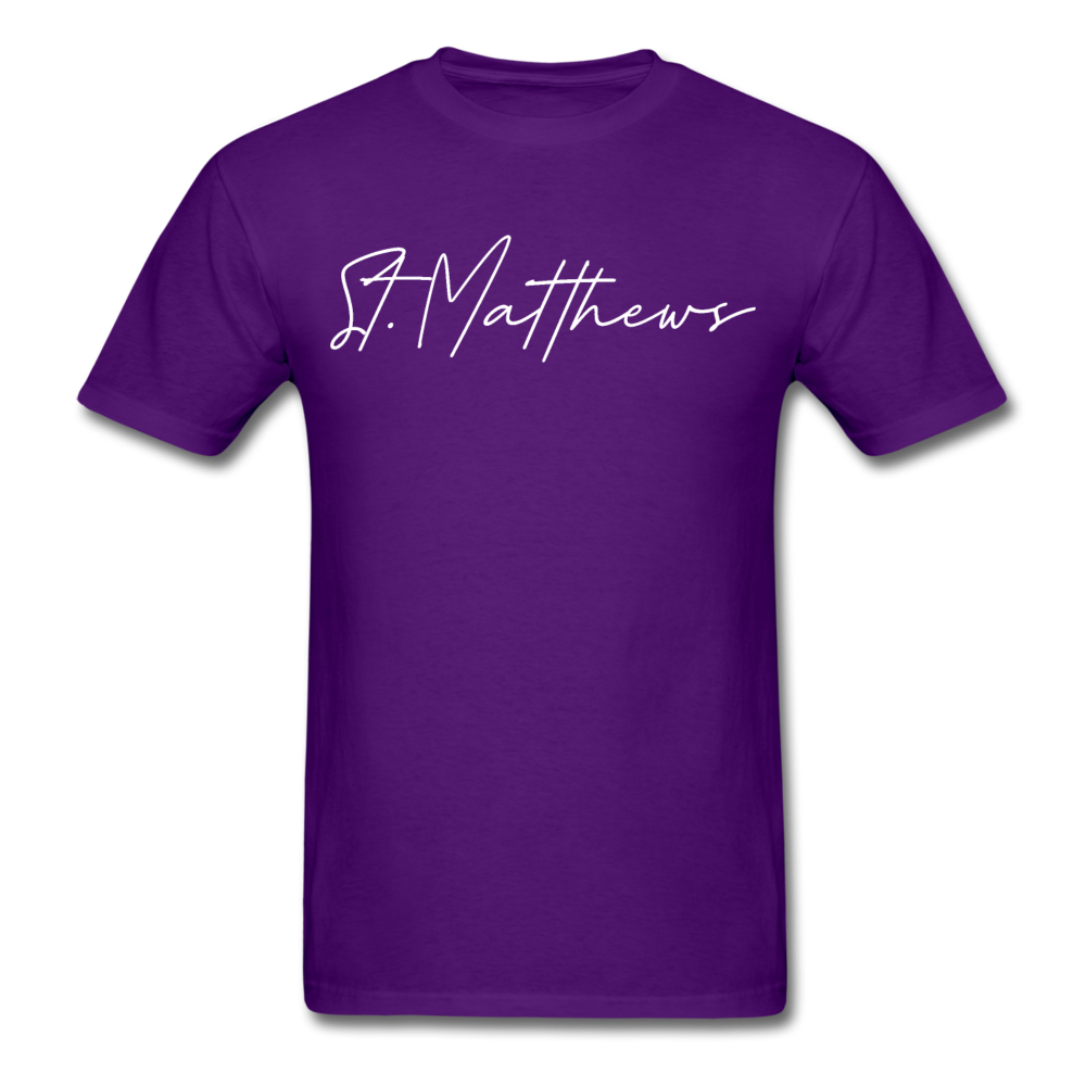 St. Matthews Cursive T-Shirt - purple
