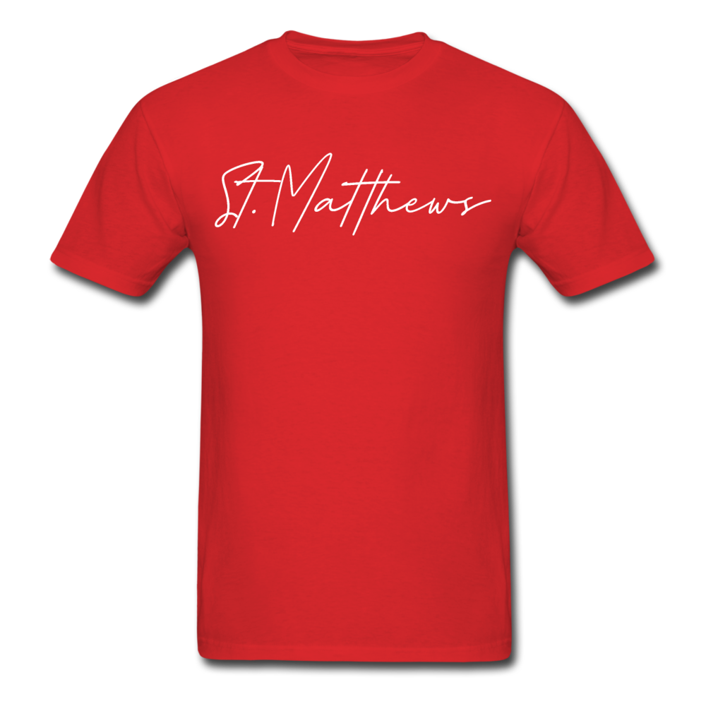 St. Matthews Cursive T-Shirt - red