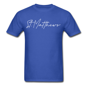 St. Matthews Cursive T-Shirt - royal blue