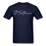 St. Matthews Cursive T-Shirt - navy