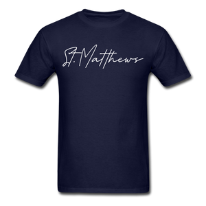 St. Matthews Cursive T-Shirt - navy