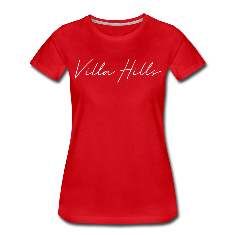 Villa Hills Cursive Women's T-Shirt - red