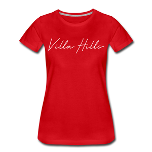 Villa Hills Cursive Women's T-Shirt - red