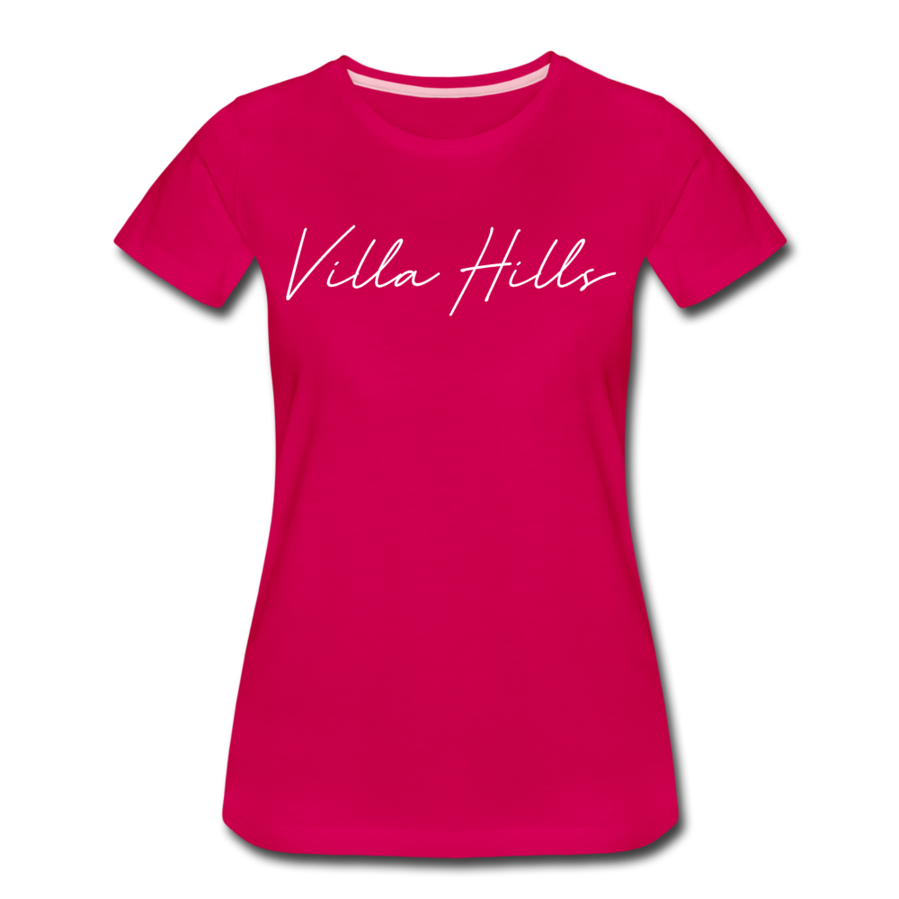 Villa Hills Cursive Women's T-Shirt - dark pink