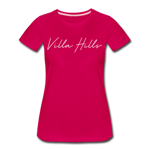 Villa Hills Cursive Women's T-Shirt - dark pink