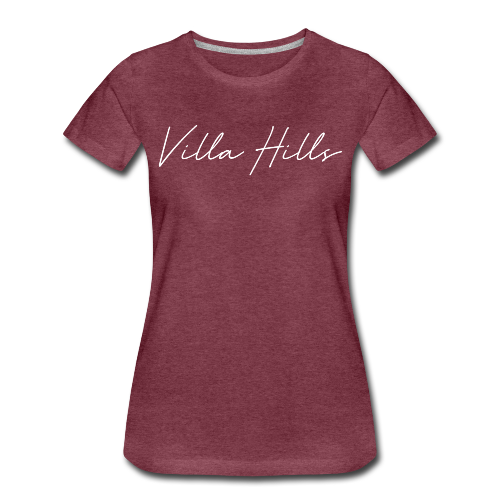 Villa Hills Cursive Women's T-Shirt - heather burgundy