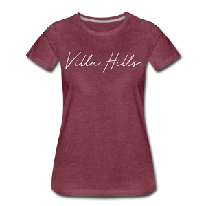 Villa Hills Cursive Women's T-Shirt - heather burgundy