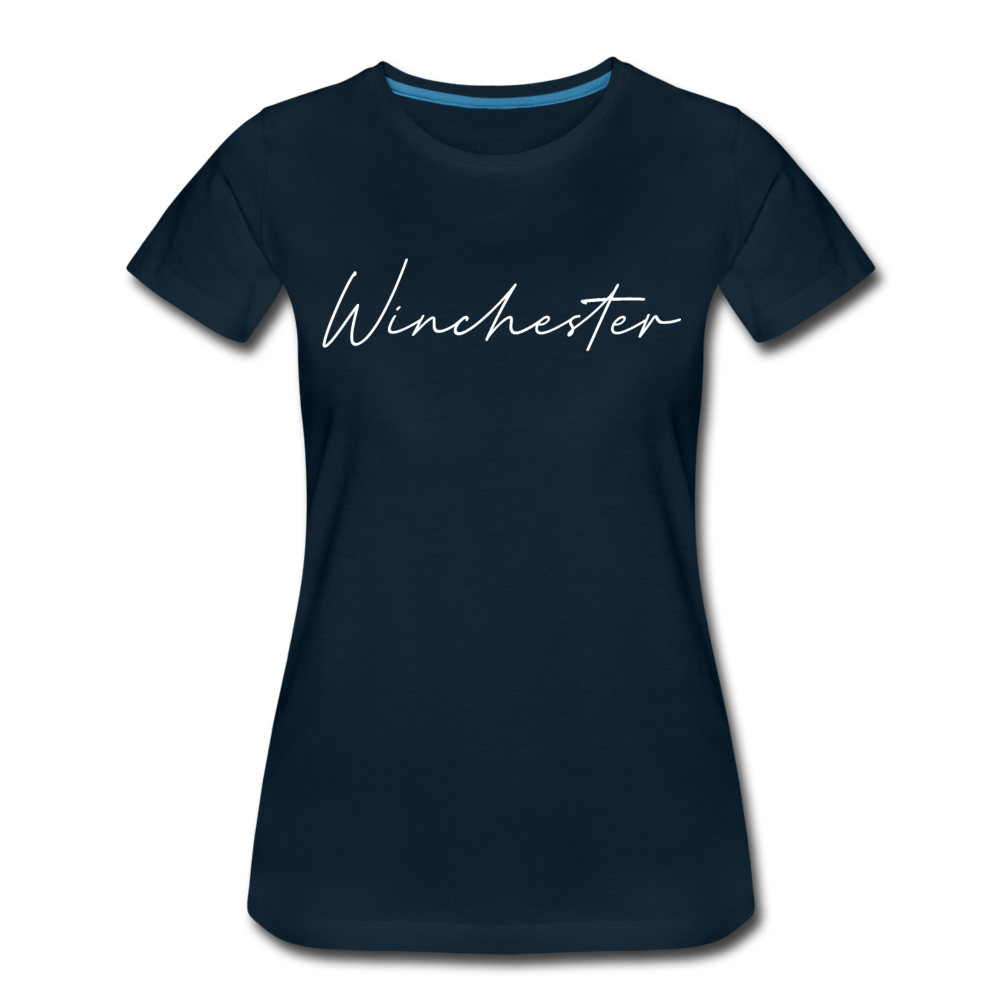 Winchester Cursive Women's T-Shirt - deep navy