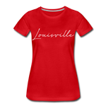 Louisville Cursive Women’s T-Shirt - red