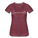 Louisville Cursive Women’s T-Shirt - heather burgundy