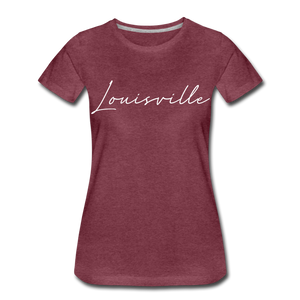 Louisville Cursive Women’s T-Shirt - heather burgundy