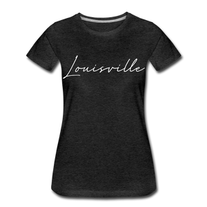 Louisville Cursive Women’s T-Shirt - charcoal gray