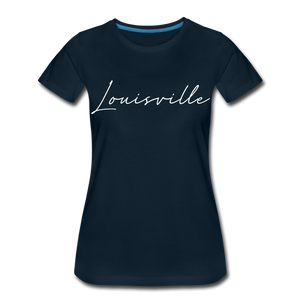 Louisville Cursive Women’s T-Shirt - deep navy