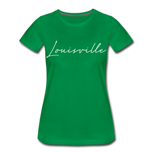 Louisville Cursive Women’s T-Shirt - kelly green