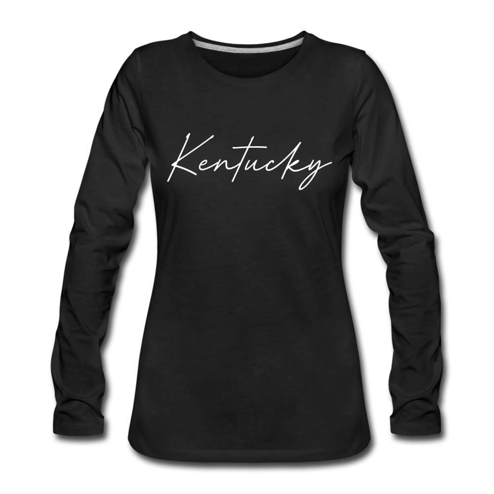 Kentucky Cursive Women's Long Sleeve T-Shirt - black