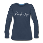 Kentucky Cursive Women's Long Sleeve T-Shirt - navy