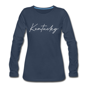 Kentucky Cursive Women's Long Sleeve T-Shirt - navy