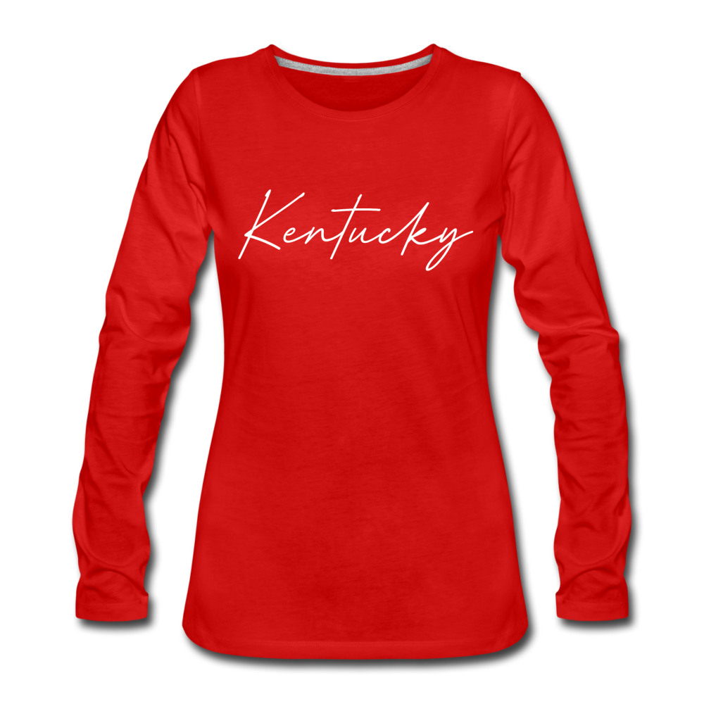 Kentucky Cursive Women's Long Sleeve T-Shirt - red