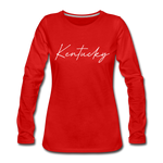 Kentucky Cursive Women's Long Sleeve T-Shirt - red