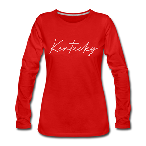 Kentucky Cursive Women's Long Sleeve T-Shirt - red