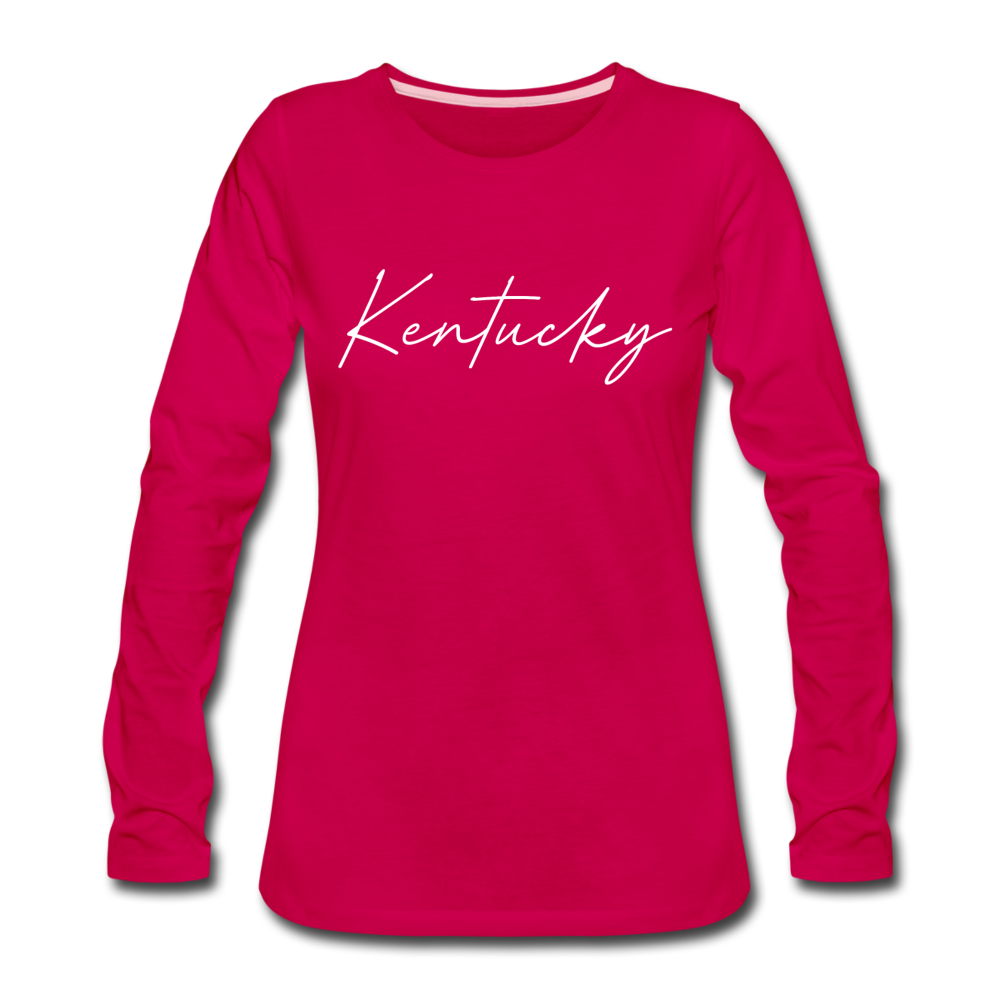 Kentucky Cursive Women's Long Sleeve T-Shirt - dark pink