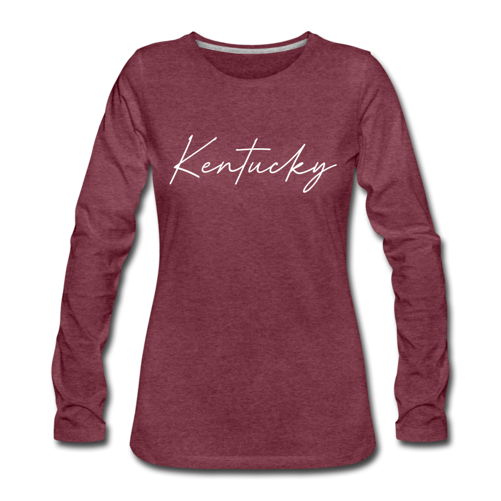 Kentucky Cursive Women's Long Sleeve T-Shirt - heather burgundy