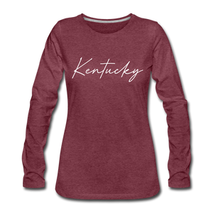 Kentucky Cursive Women's Long Sleeve T-Shirt - heather burgundy