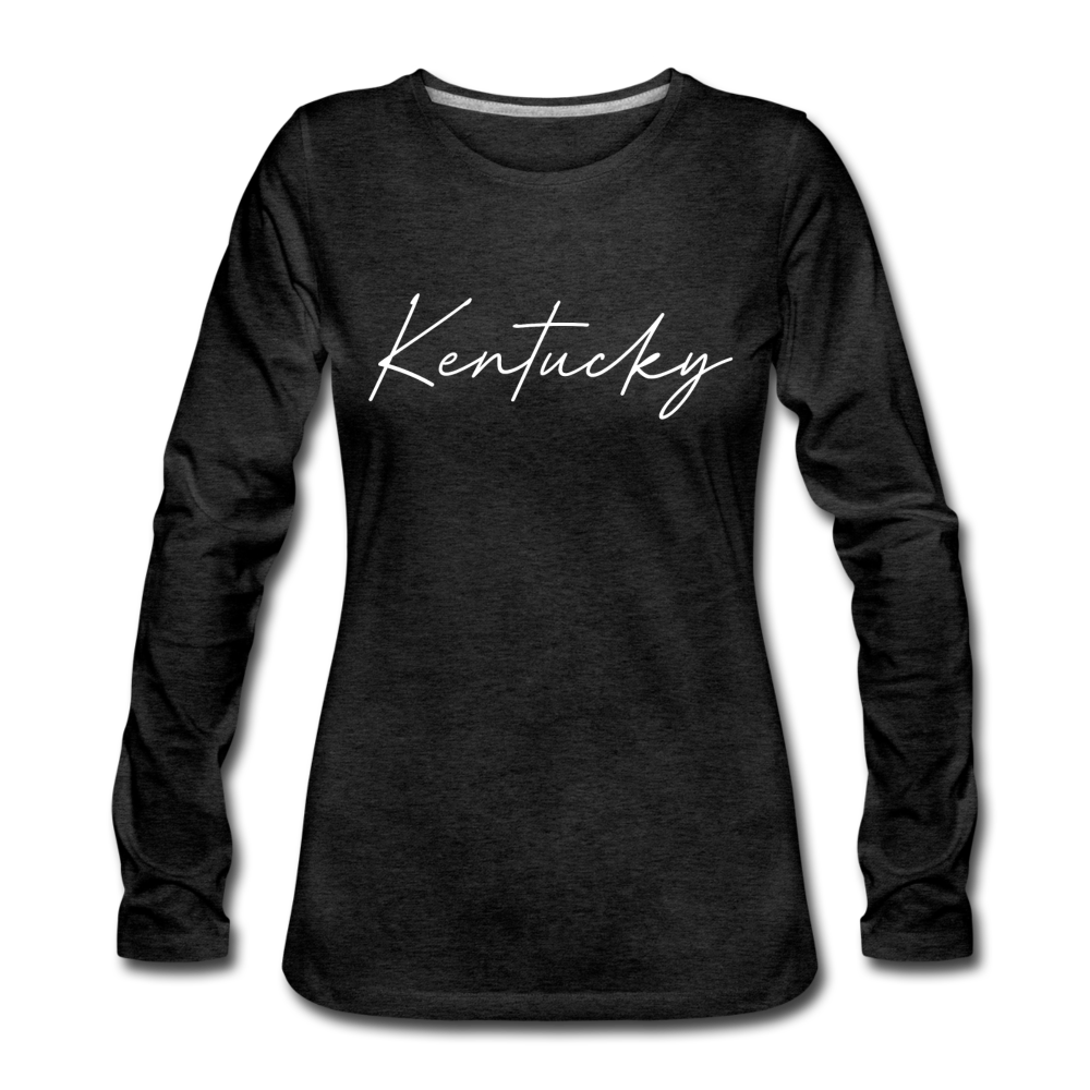 Kentucky Cursive Women's Long Sleeve T-Shirt - charcoal gray