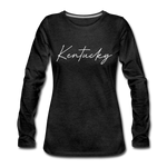 Kentucky Cursive Women's Long Sleeve T-Shirt - charcoal gray