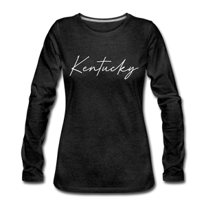 Kentucky Cursive Women's Long Sleeve T-Shirt - charcoal gray