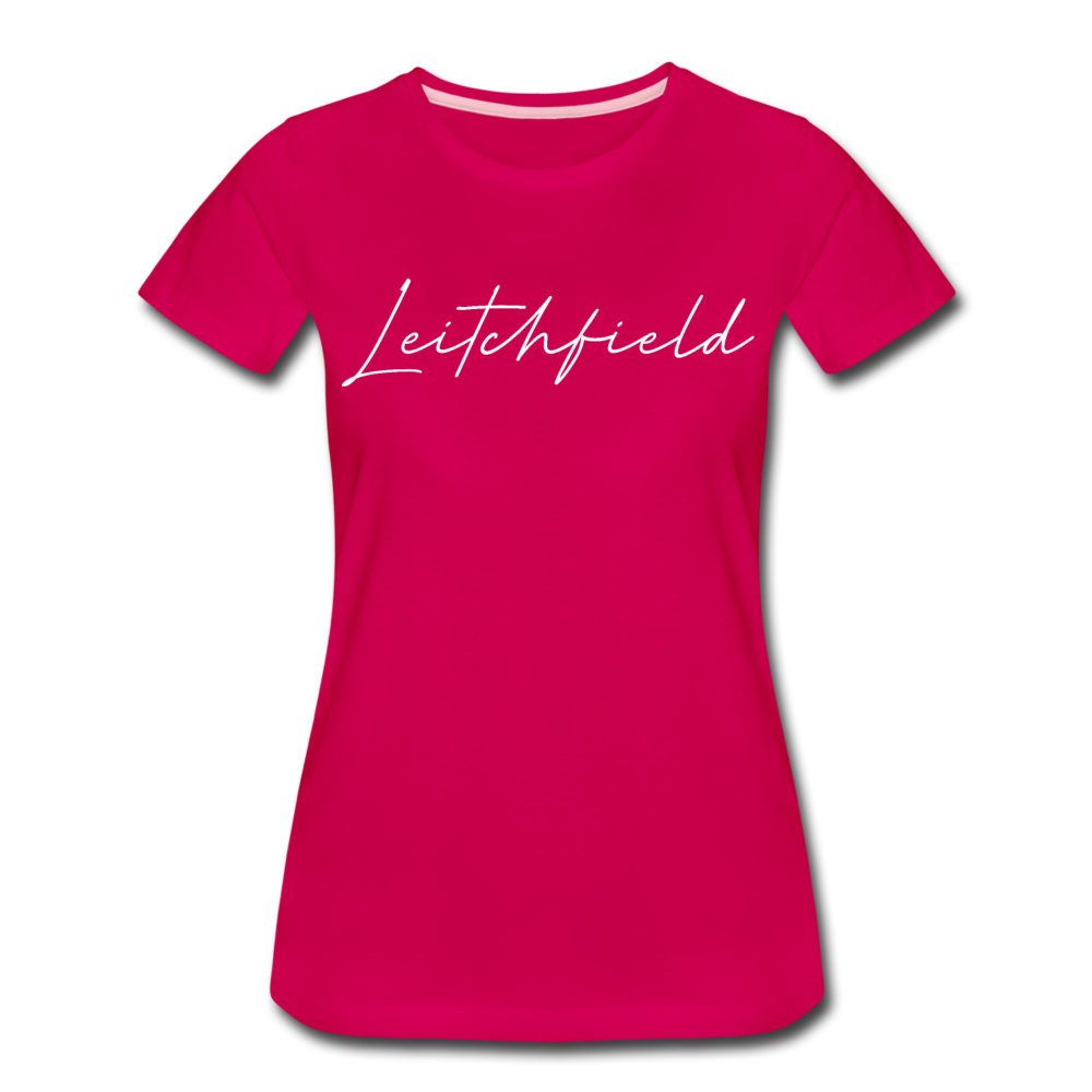 Leitchfield Cursive Women's T-Shirt - dark pink