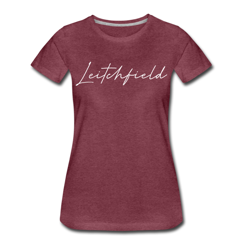 Leitchfield Cursive Women's T-Shirt - heather burgundy