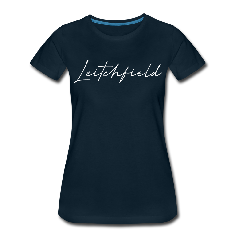 Leitchfield Cursive Women's T-Shirt - deep navy