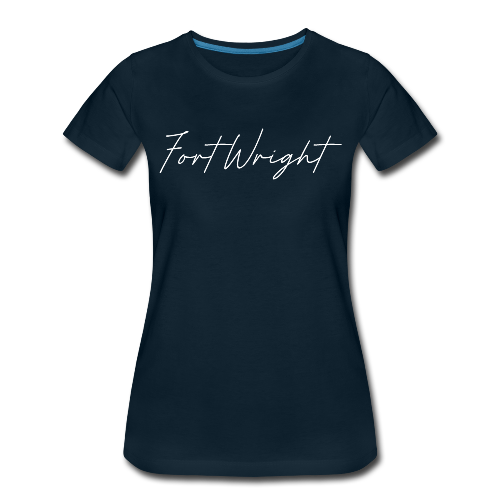 Fortwright Cursive Women's T-Shirt - deep navy