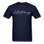 Cattlettsburg Cursive T-Shirt - navy