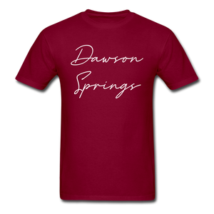 Dawson Springs Cursive T-Shirt - burgundy