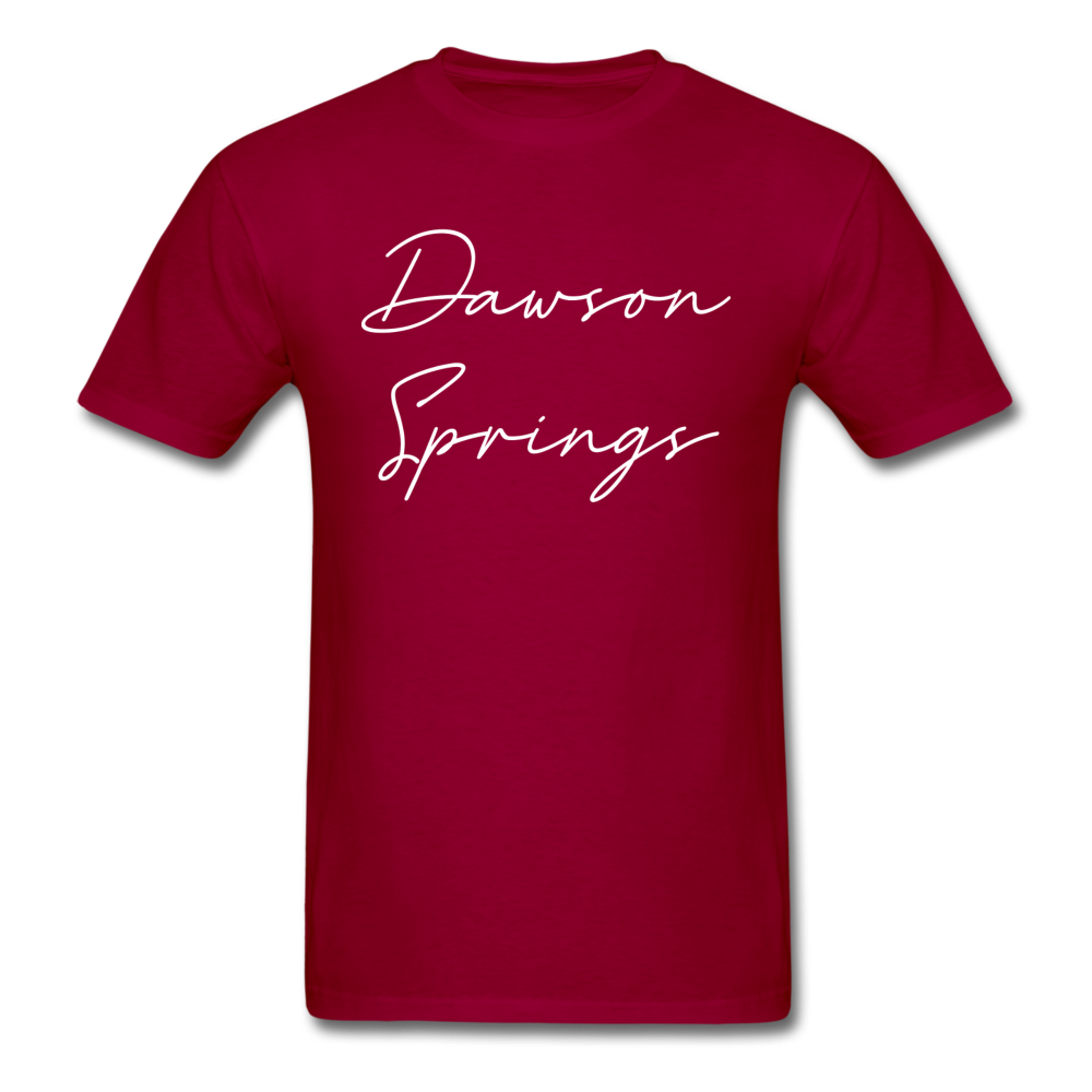 Dawson Springs Cursive T-Shirt - dark red