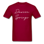 Dawson Springs Cursive T-Shirt - dark red