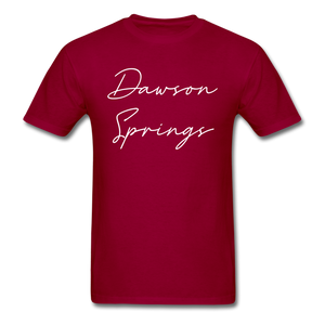 Dawson Springs Cursive T-Shirt - dark red