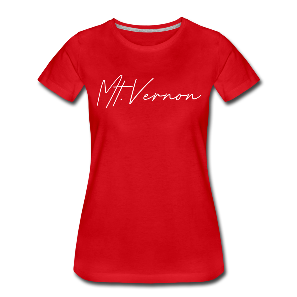 Mount Vernon Cursive Women's T-Shirt - red