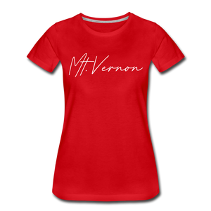 Mount Vernon Cursive Women's T-Shirt - red